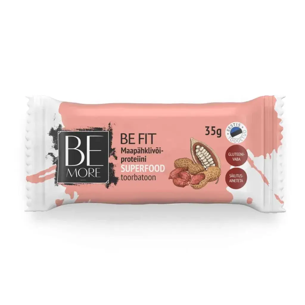 Maapähklivõi-proteiini Be Fit toorbatoon